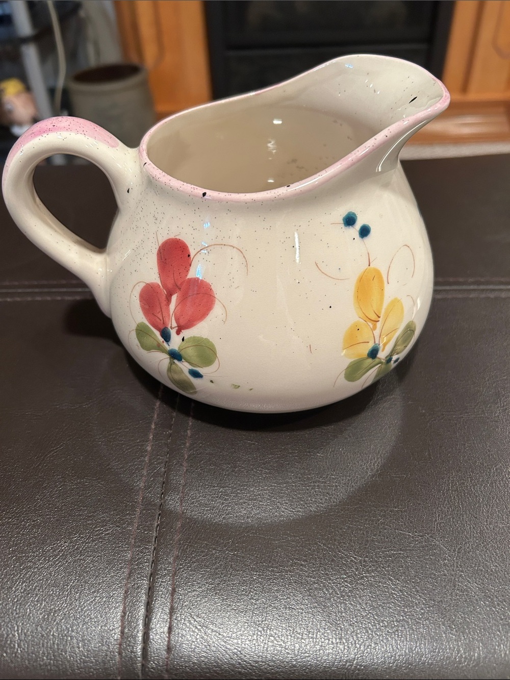 Ceramic floral pitcher